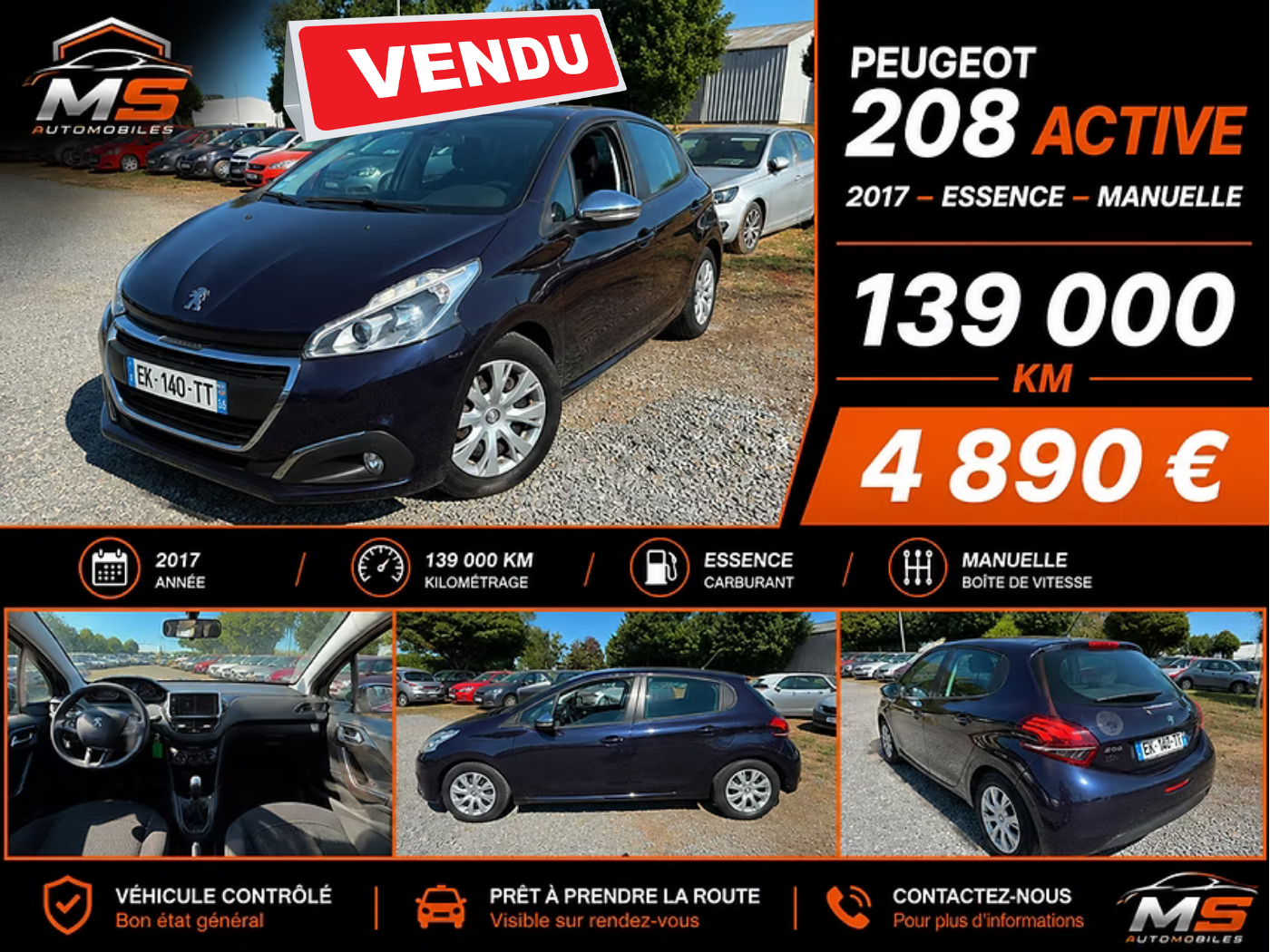 PEUGEOT 208 ACTIVE – 2017 – 1.2 82 ch