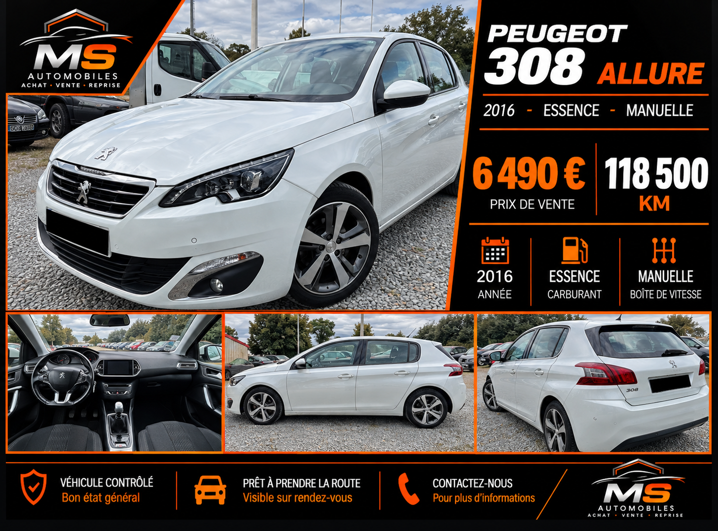 PEUGEOT 308 ALLURE – 2016 – 1.2 130 ch