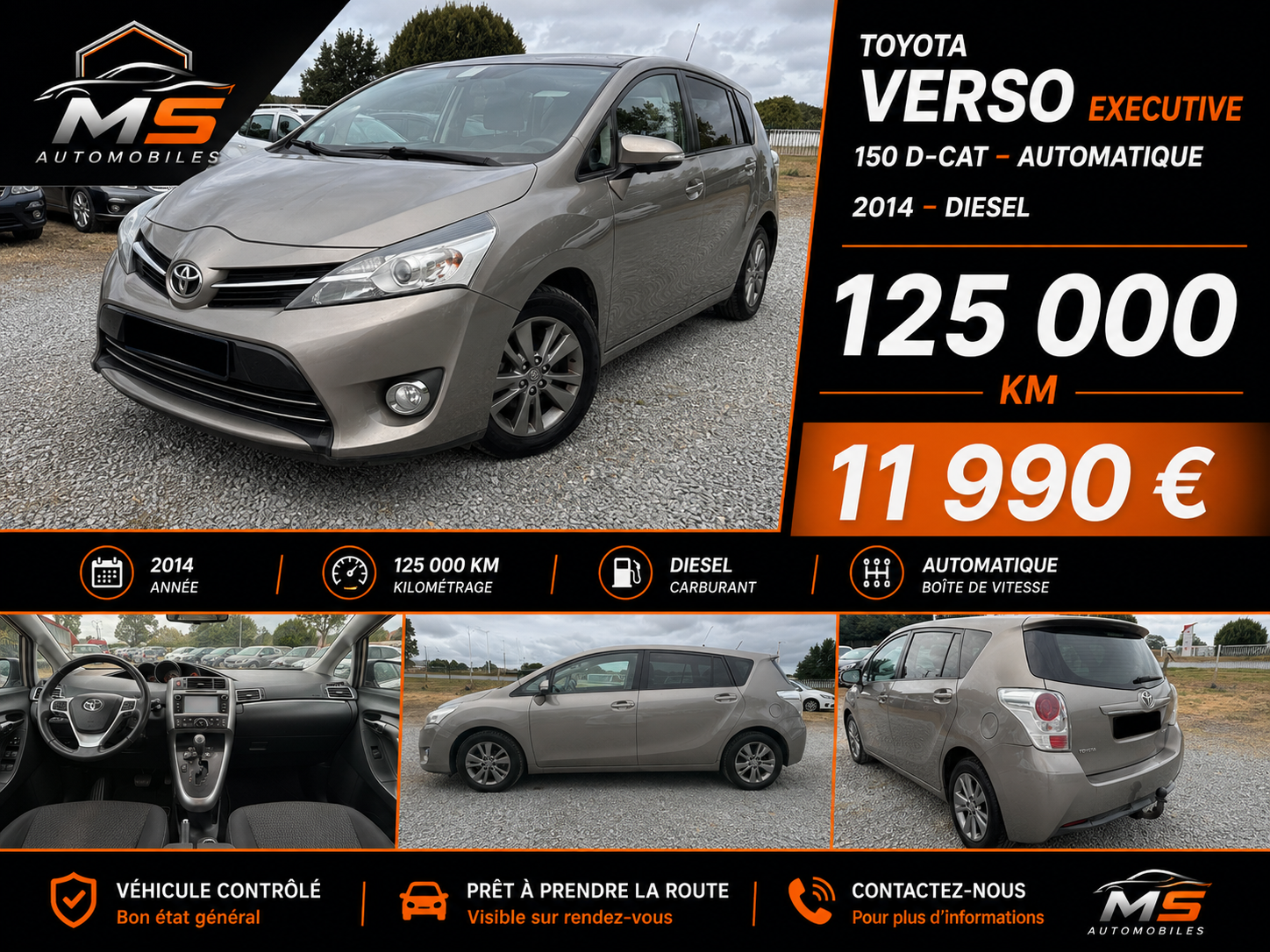 TOYOTA VERSO 150 D-CAT EXECUTIVE – 2014 – 150 ch