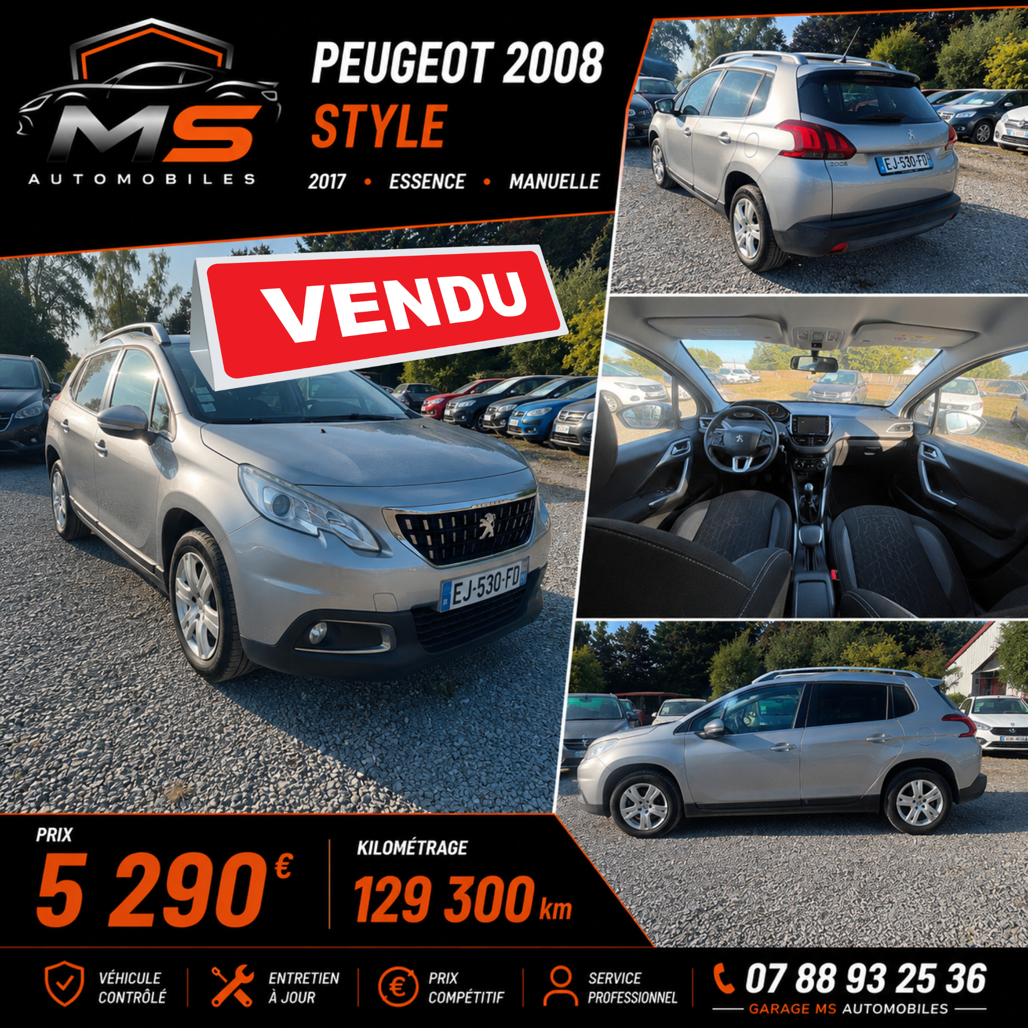PEUGEOT 2008 STYLE – 2017 – 1.2 82 ch 129 300 km