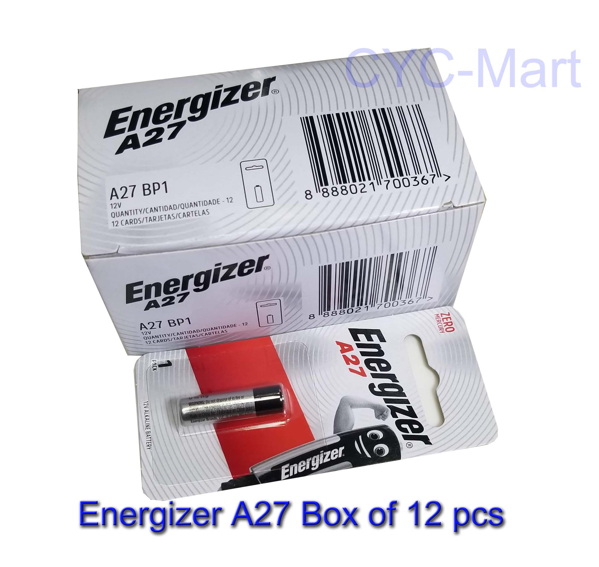 Energizer A27 Car Remote Door Bell Batteries 12V Box of 12 pcs
