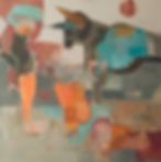 Historia de un toro mecanico 80x80cm