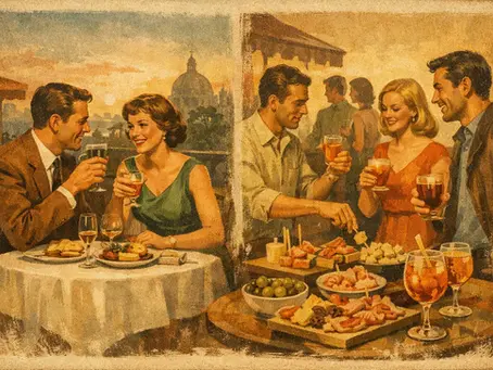 Aperitivo seduto o apericena: cosa scegliere?