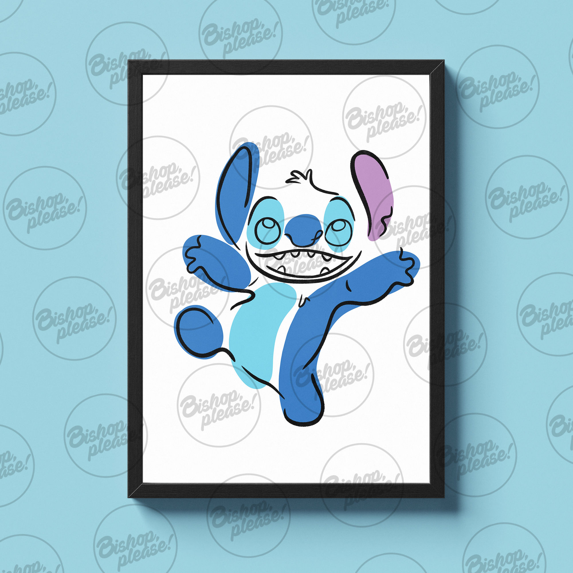 Blue Alien Dog - Abstract Print