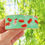 Miniature : Barrette à cheveux rectangulaire - motif carpes koï, turquoise et rouge