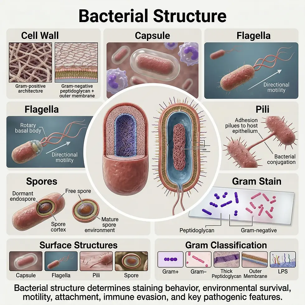 https://www.eduovisual.com/step-1-modules-1/bacterial-structure%3A-cell-wall%2C-capsule%2C-flagella%2C-pili%2C-spores%2C-and-gram-stain-classification
