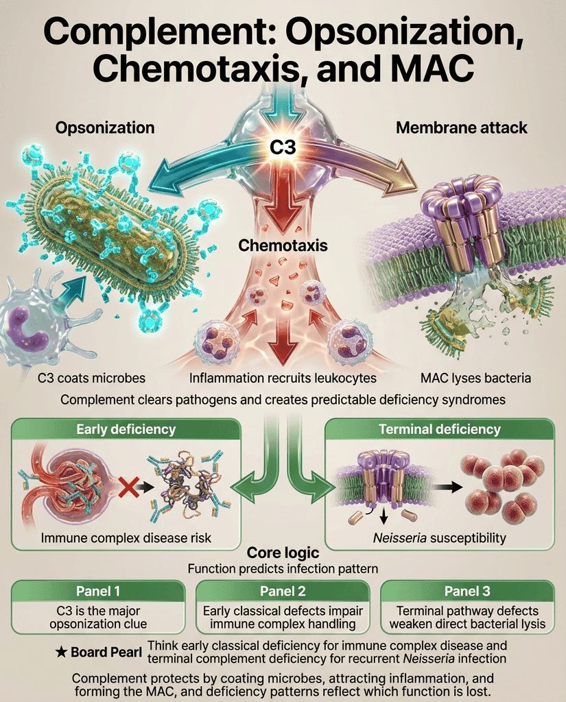 Complement Component 2 Deficiency Complement pathways and deficiency syndromes | Eduovisual