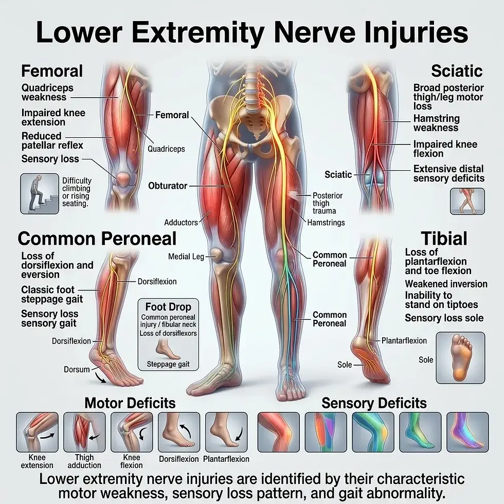 https://www.eduovisual.com/step-1-modules-1/lower-extremity-nerve-injuries%3A-femoral%2C-obturator%2C-sciatic%2C-common-peroneal%2C-tibial-%E2%80%94-motor-and-sensory-deficits%2C-foot-drop