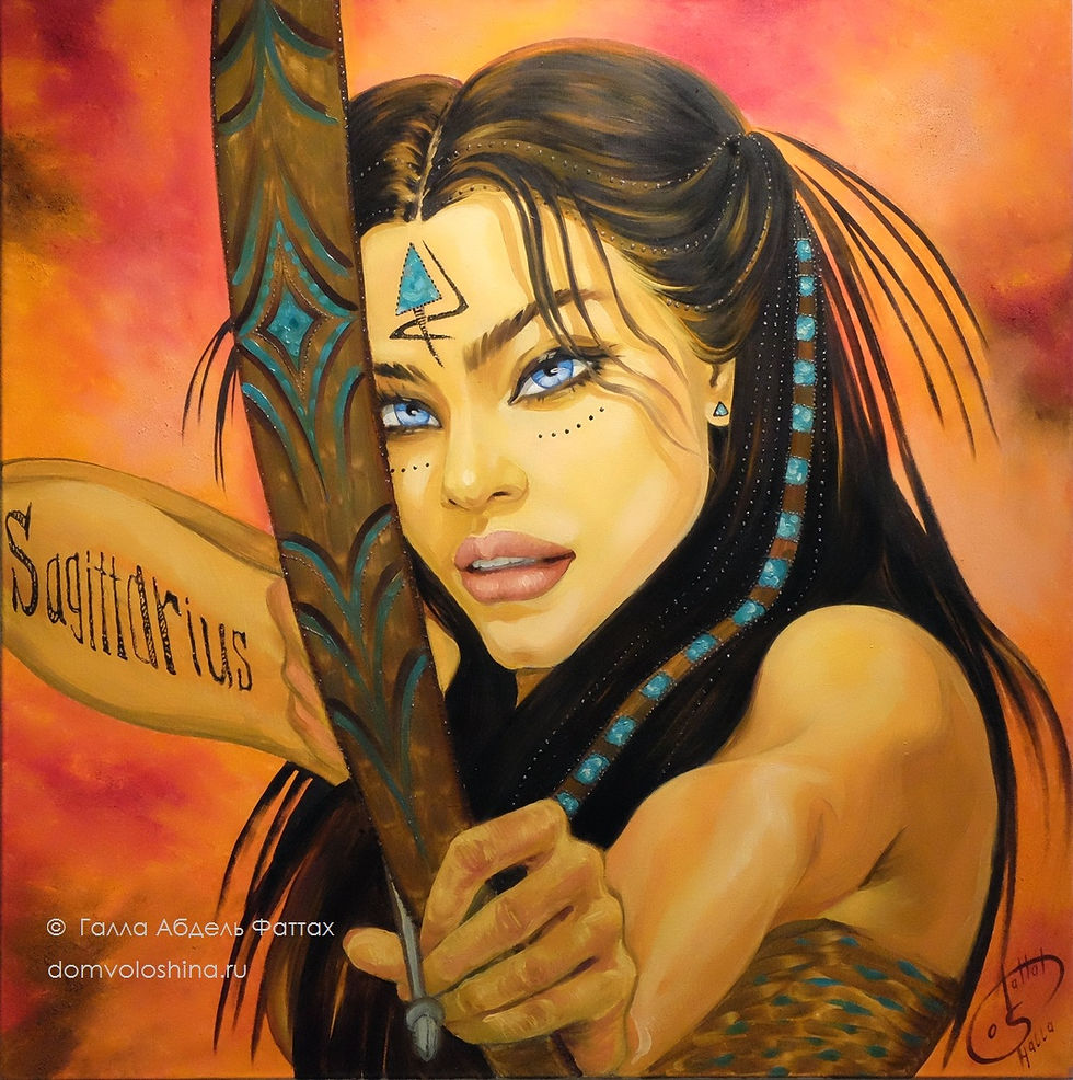 Стрелец. Из коллекции "Знаки зодиака". Холст, масло, акрил. 2020 г.