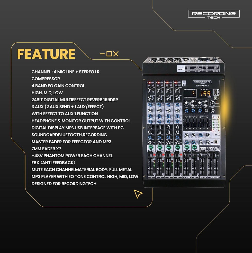 Thumbnail: Recording Tech RT-LUXURY 4 MK2 - Digital USB Mixer 4 Channel