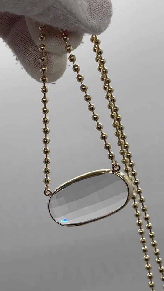 Thumbnail: 14K ICE Rock Crystal Quartz necklace