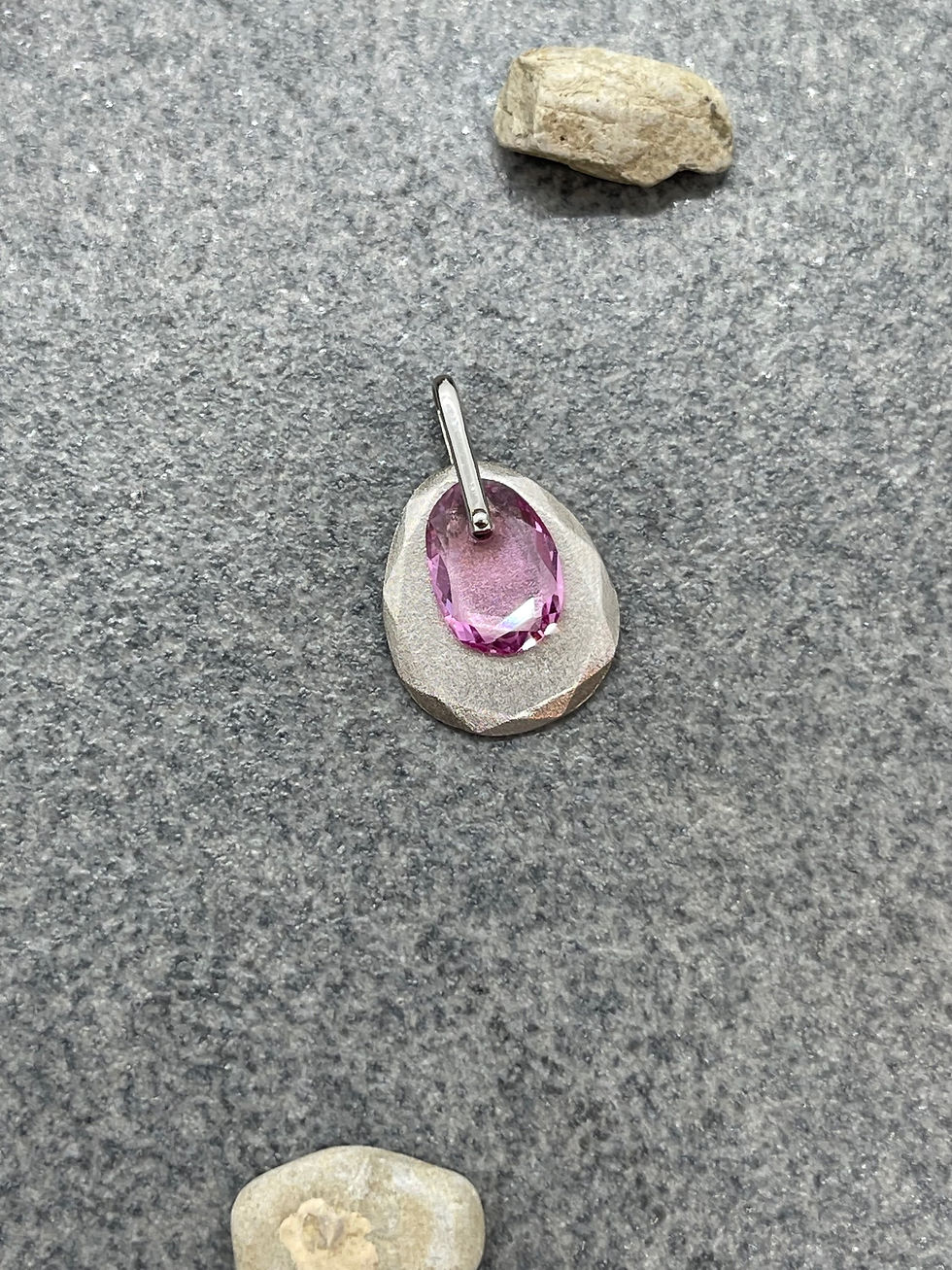 Thumbnail: 18K Unheated LT Pink Sapphire motion necklace