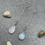 Thumbnail: 14K Moonstone teardrop chain dangle earring