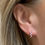 Thumbnail: 18KY Ruby Diamond huggie hoop earring