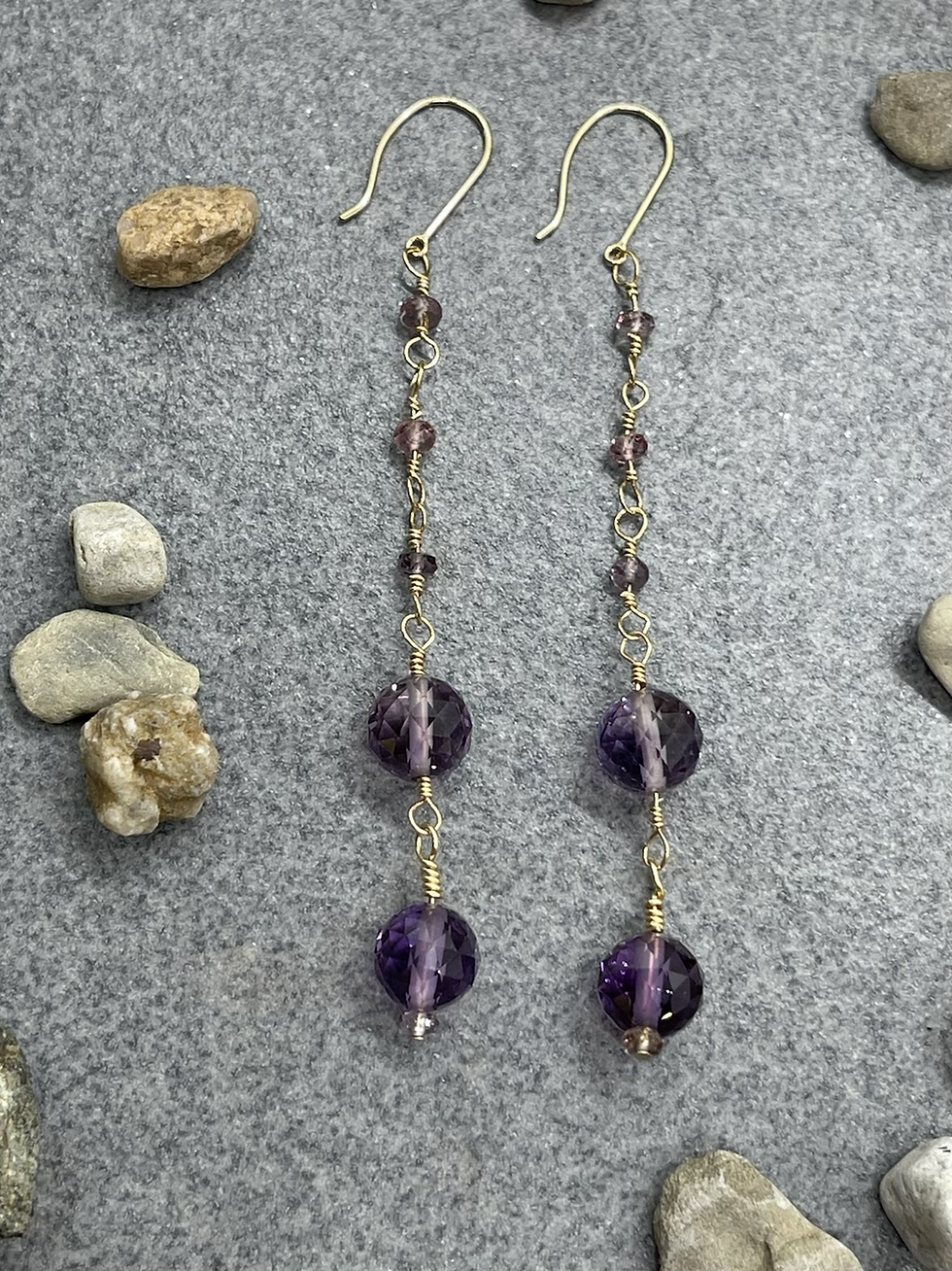 14K Amethyst Spinel dangle earring