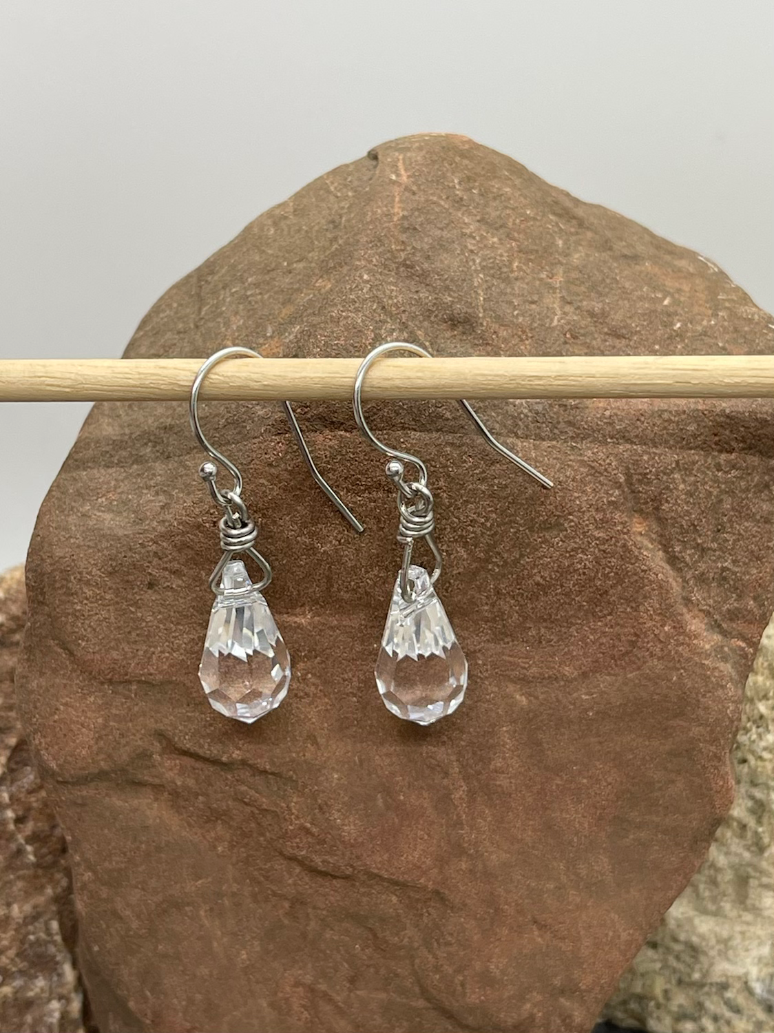 14K Swarovski Crystal drop  earring