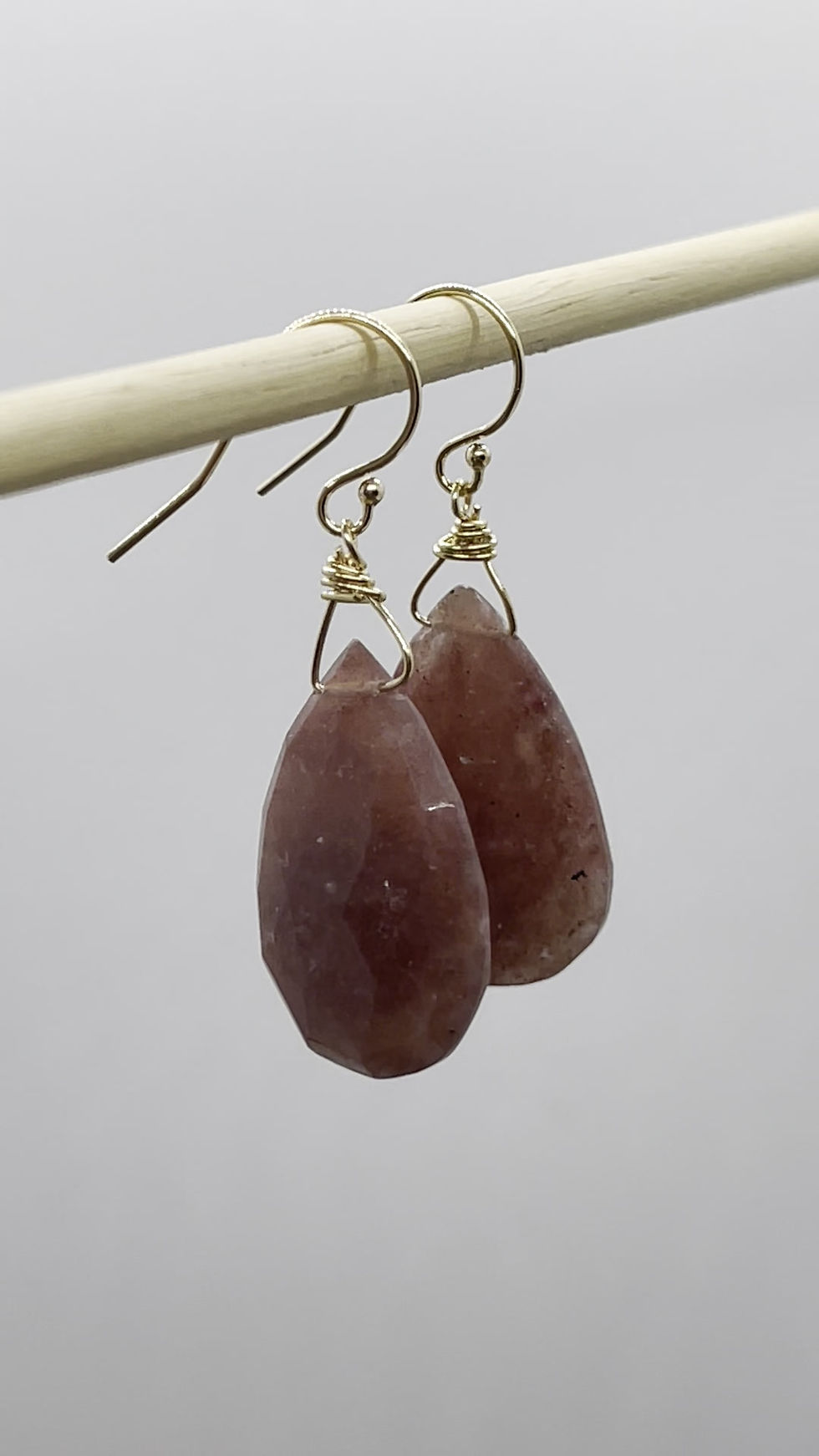 Thumbnail: 14K Jasper teardrop earring