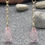 Thumbnail: 14K Rose Quartz teardrop chain dangle earring