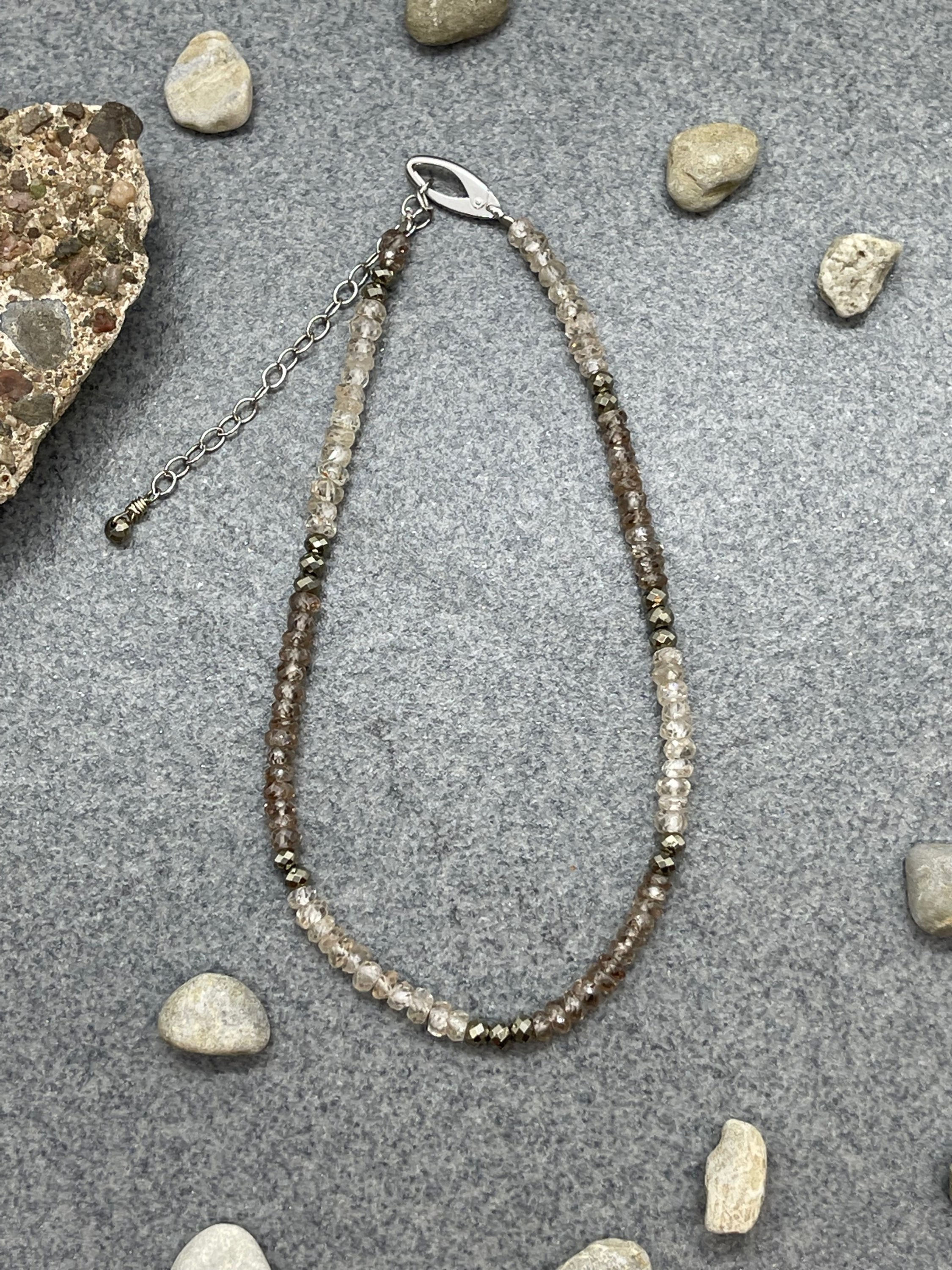 14K Zircon Pyrite Anklet