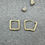 Thumbnail: 14KY Square ridged hoop earrings