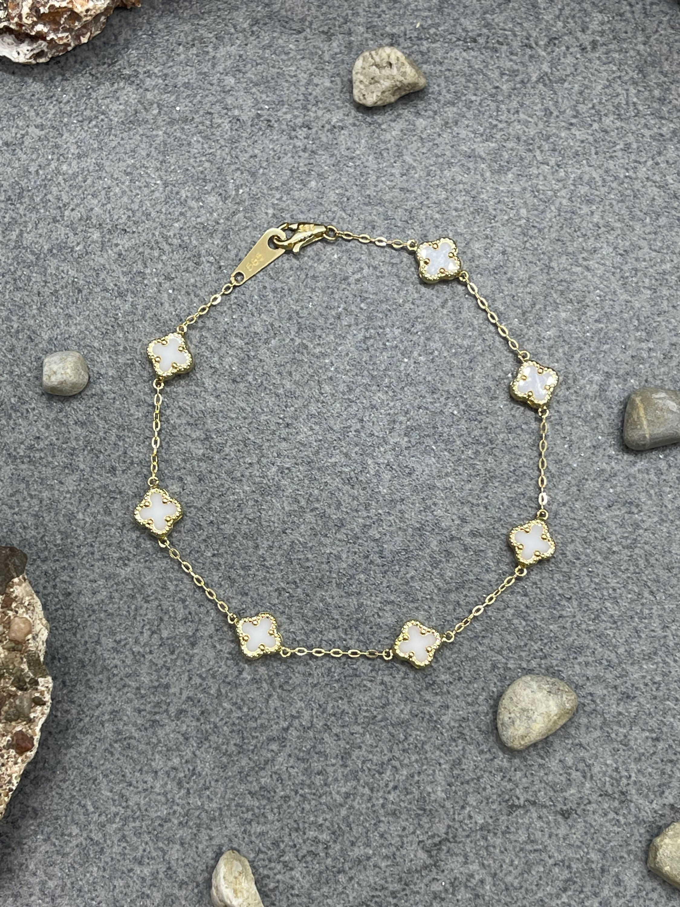 14K White Luck n' Luck bracelet