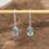 Thumbnail: 14K Aquamarine Diamond rect cut drop earring