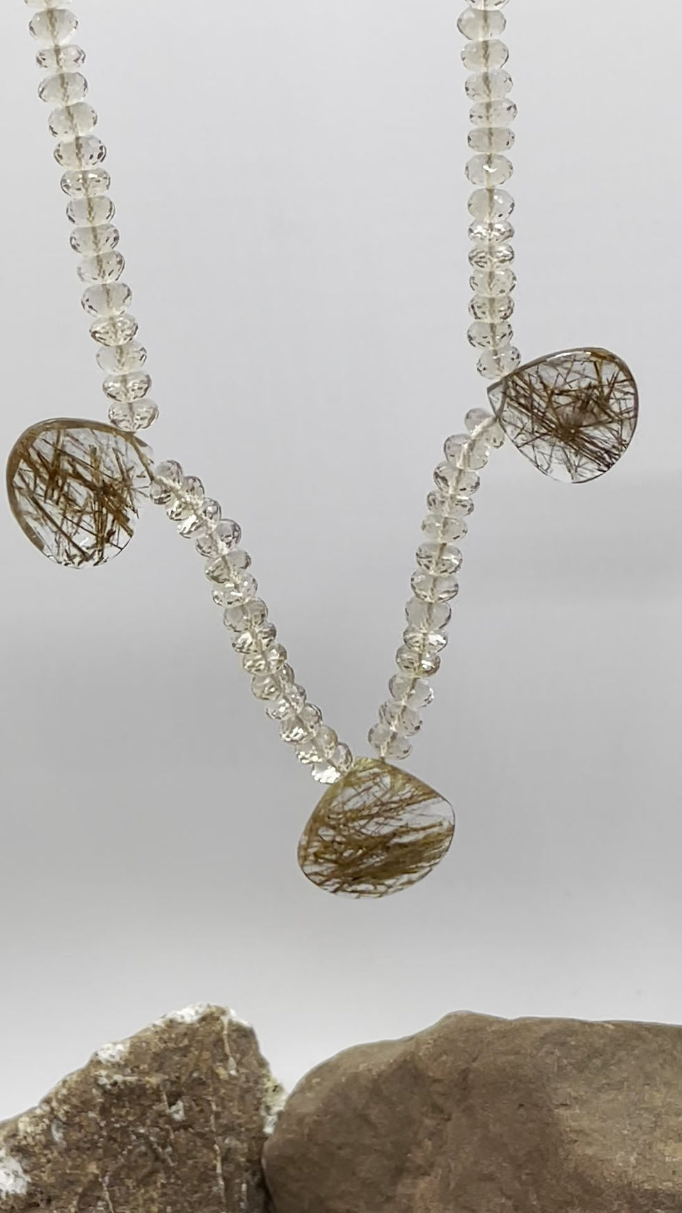 Thumbnail: 14K Zircon Rutilated Quartz necklace