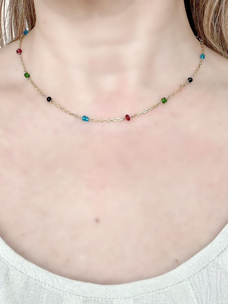 Thumbnail: 14K Rainbow Poppy necklace