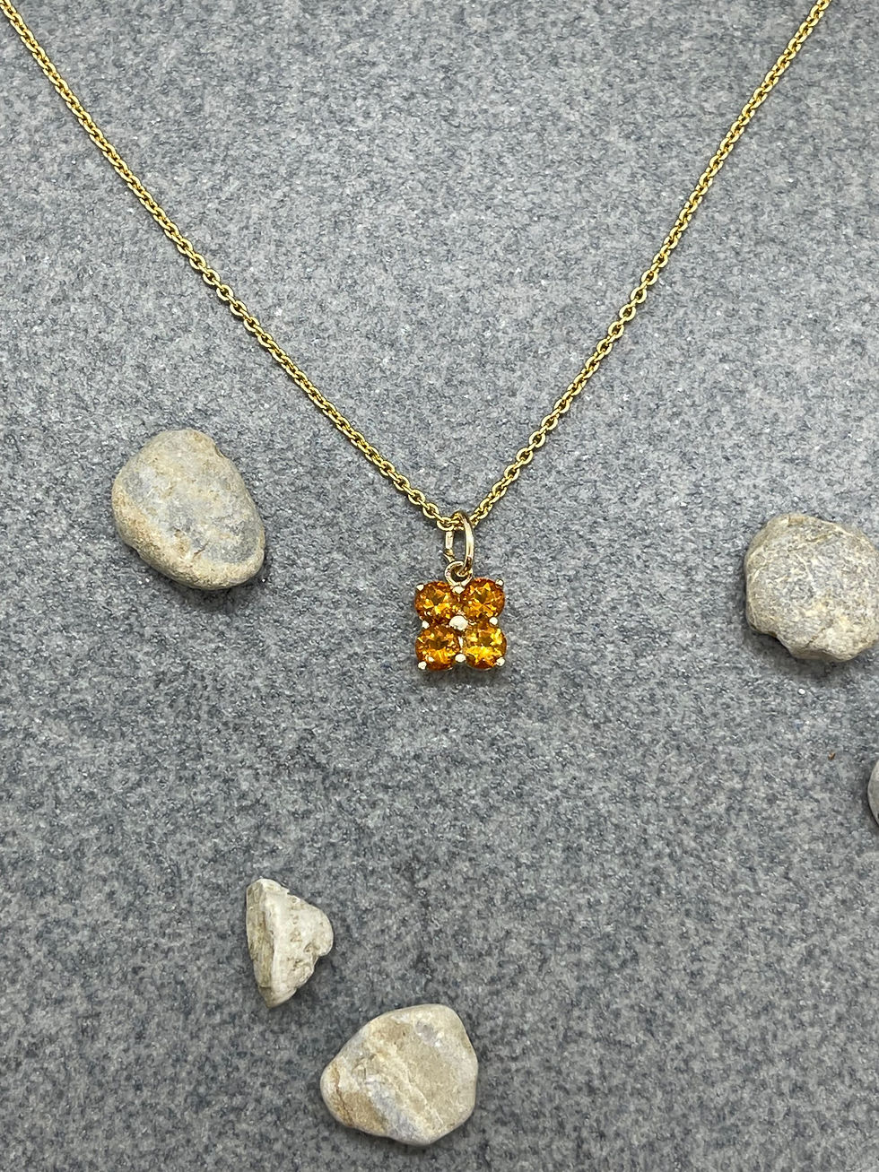 Thumbnail: 14K Citrine Clover pendant necklace