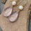 Thumbnail: 14K Freshwater pearl Rose Quartz drop earring