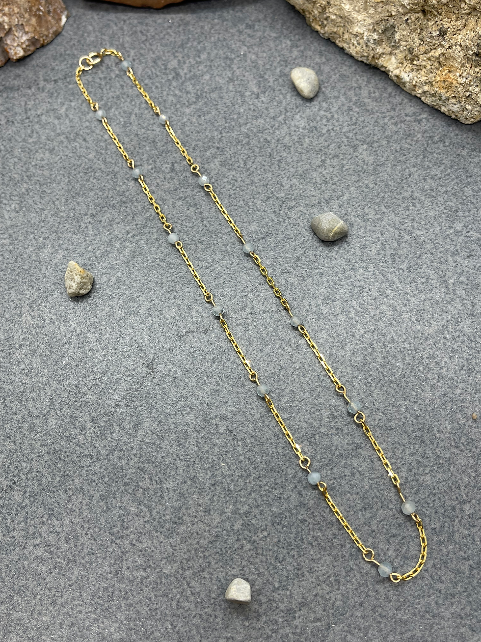 Thumbnail: 14K Aquamarine Poppy necklace