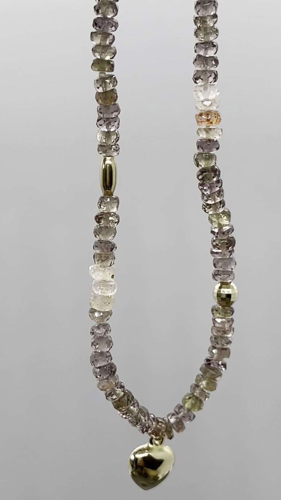 Thumbnail: 14K Zircon Sunstone Gold Heart bracelet
