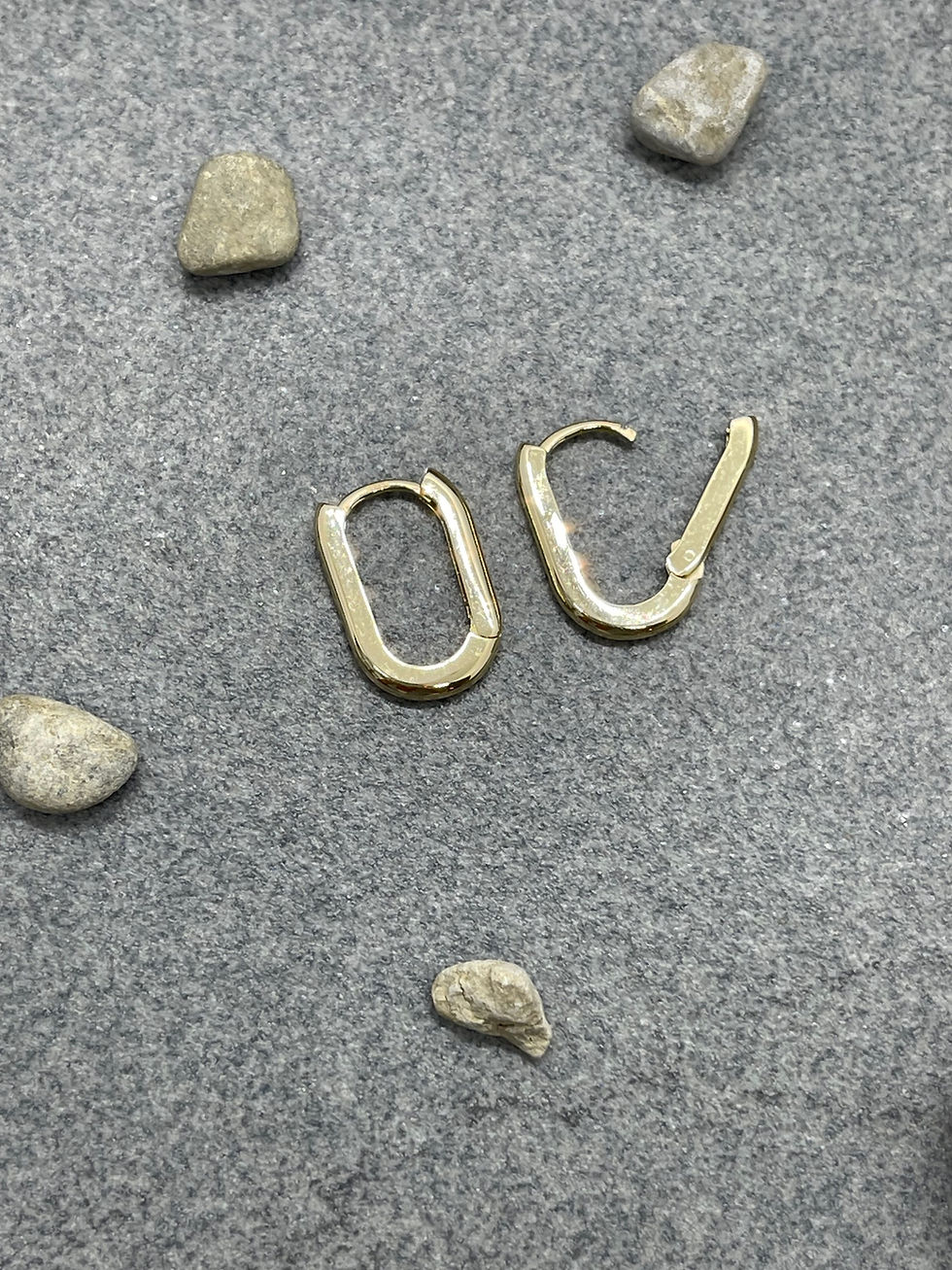 Thumbnail: 14K Octavia small oval hoop earring