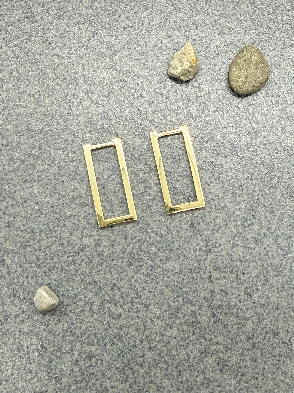Thumbnail: 14KY Rectangular hoop earrings