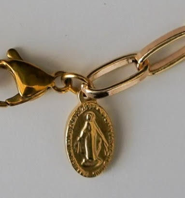 Thumbnail: Miraculous Medal on Paperclip Chain Necklace