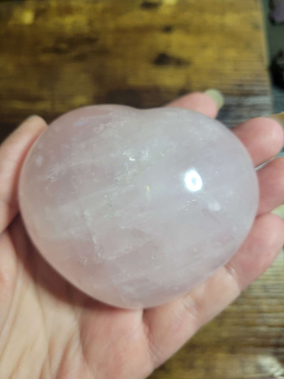 Thumbnail: Large Puffy Rose Quartz Heart