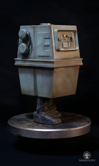 A 3D-printed Gonk Droid maquette from Genesys EFX, expertly painted by a Disney Imagineer (Mike Larrabee. Combining prop artistry and digital fabrication.