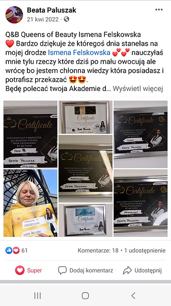opinie kursantów opinion hair extension keratin treatment training hairdressing academy polska akademia fryzjerska w uk