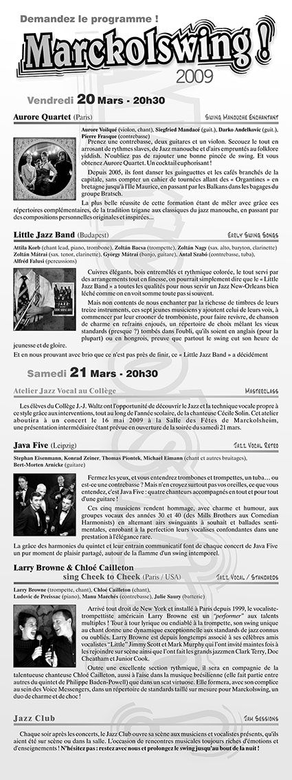 Flyer Marckolswing ! 2009