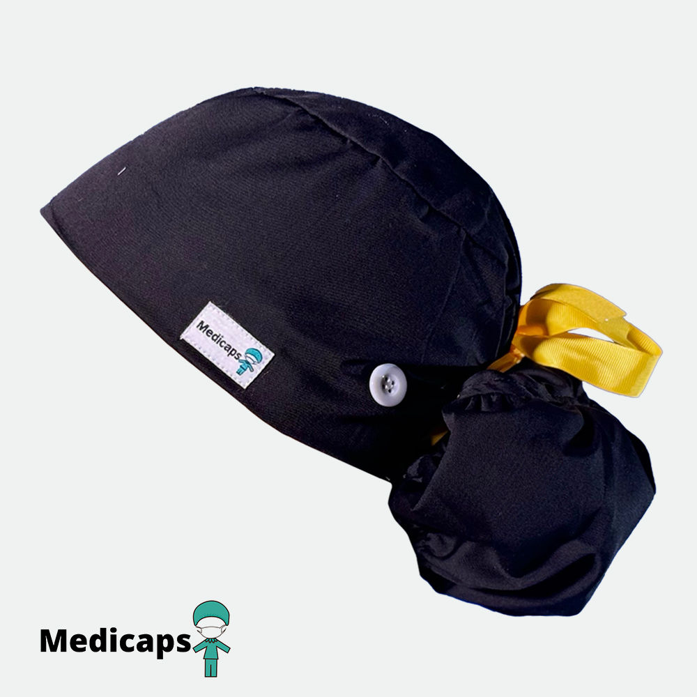 Black Medicap with yellow ribbon