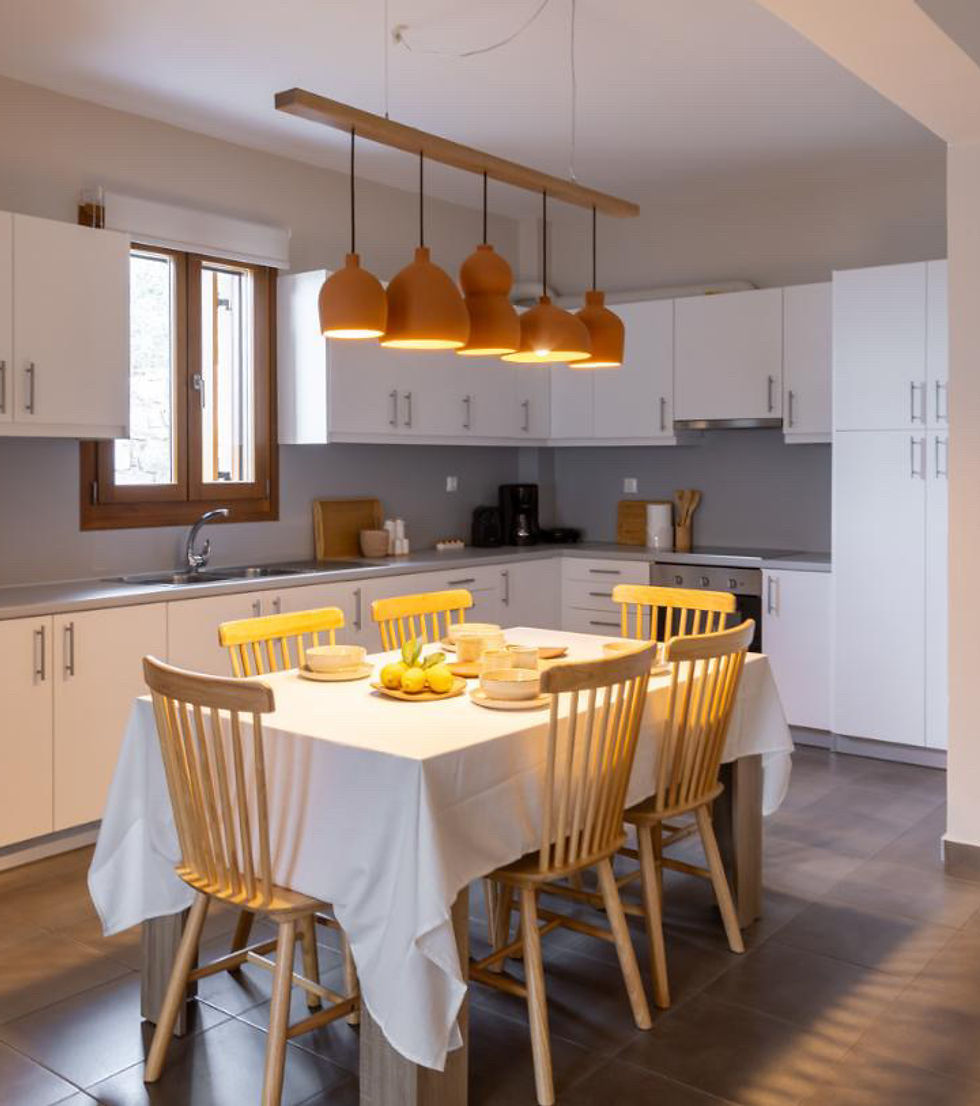 Ceramic lighting in a contemporary hospitality interior.