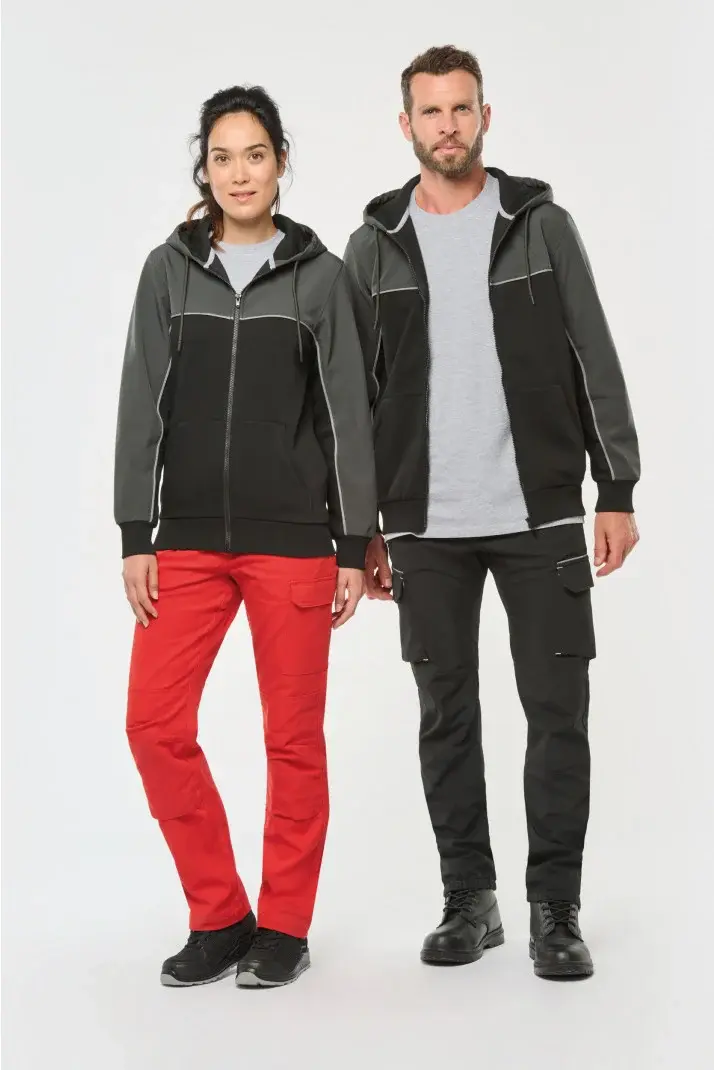 Miniature : Veste molleton bicolore à capuche écoresponsable unisexe