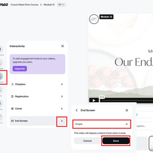 How to remove end screens from a Video on Vimeo