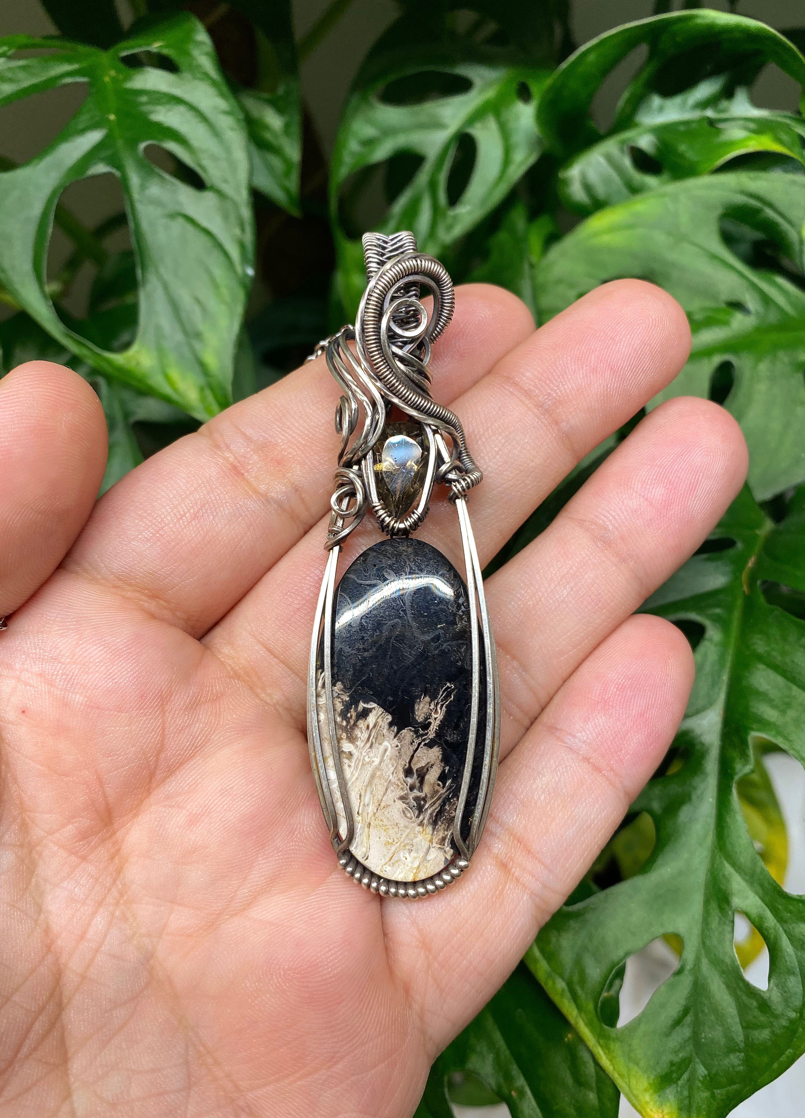 Smoky Quartz & Palm Root Stone