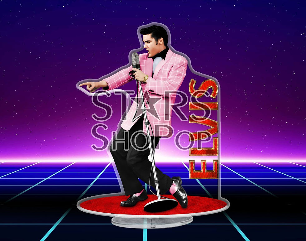 Thumbnail: elvis presley figure, elvis pink jacket, elvis presley doll, elvis presley merch, elvis presley gift, elvis presley standee
