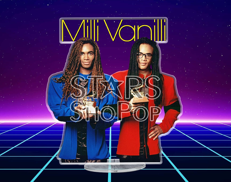 milli vanilli figure, milli vanilli grammy, milli vanilli doll, milli vanilli merch, milli vanilli gift, milli standee, rare