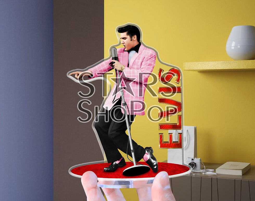 Thumbnail: elvis presley figure, elvis pink jacket, elvis presley doll, elvis presley merch, elvis presley gift, elvis presley standee