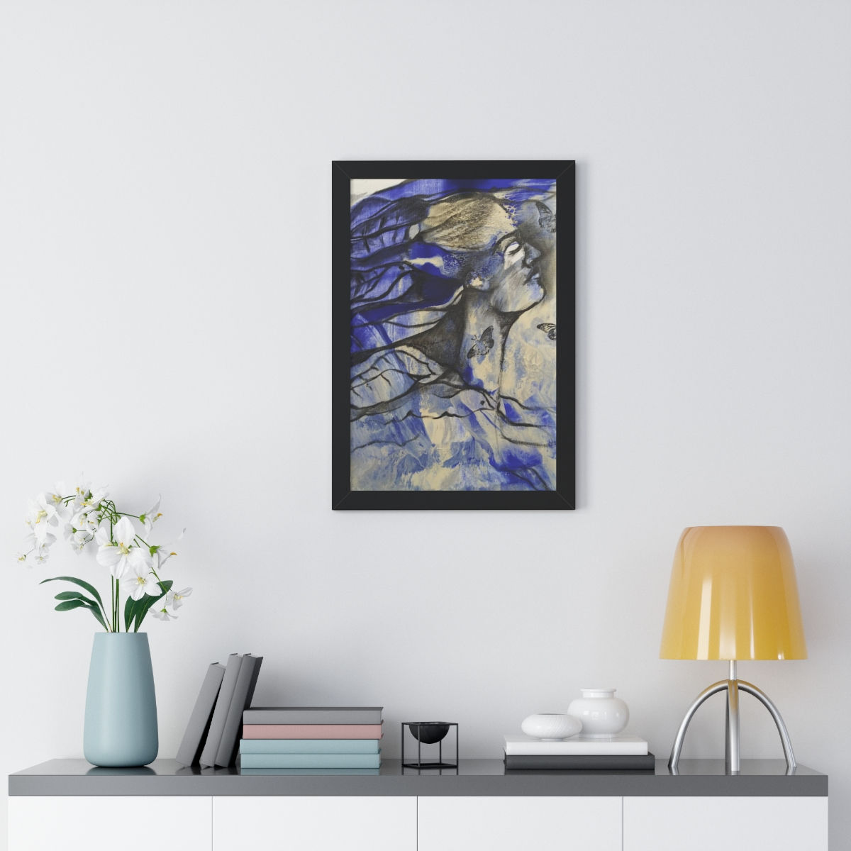 Framed Vertical Poster-  Butterflies in the mind