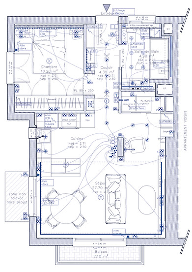 Plan electricité et mise en lumière pour la rénovation d'un appartement à Menton
