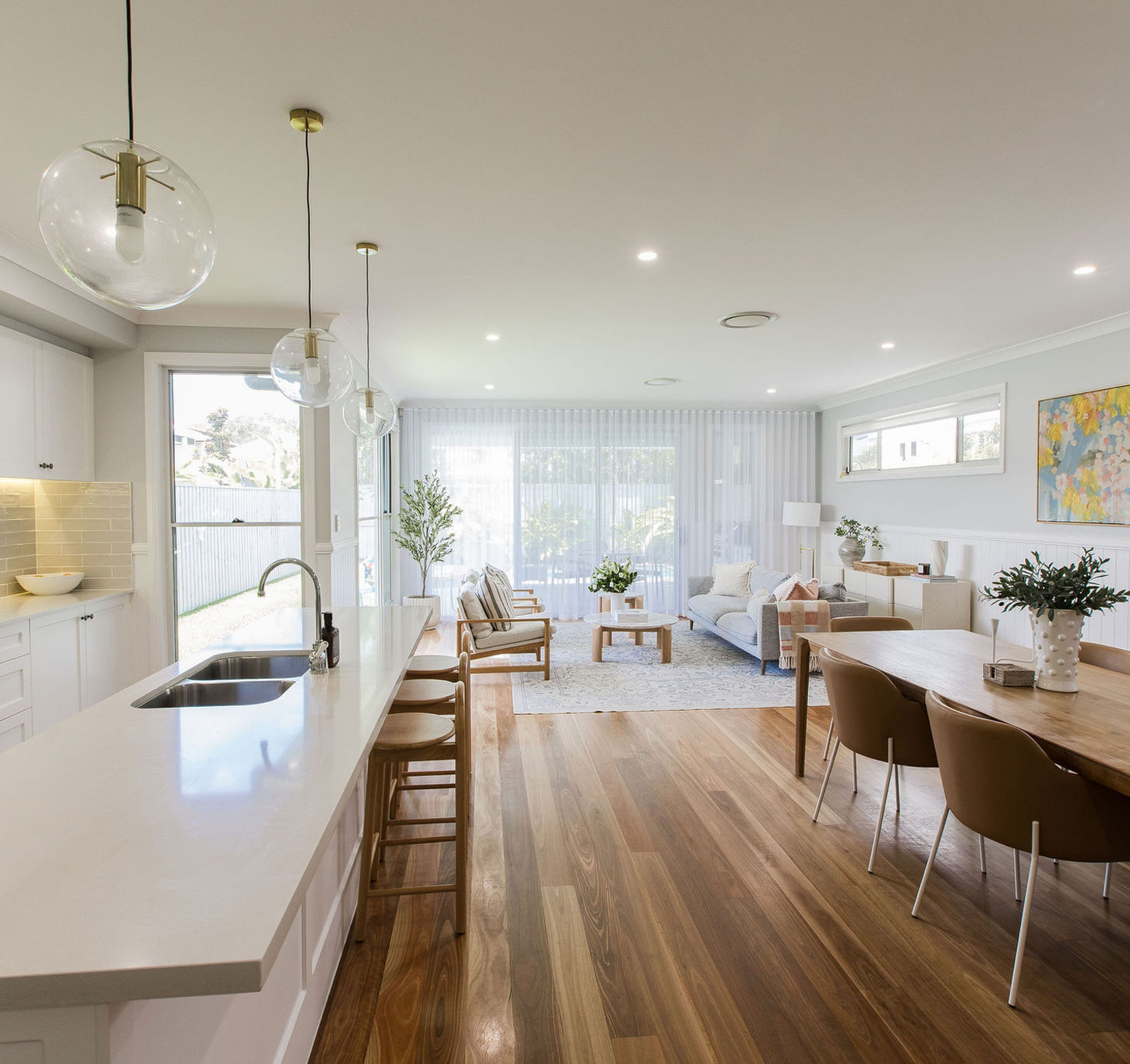 Hamptons style home in Hendra, Brisbane - open plan 